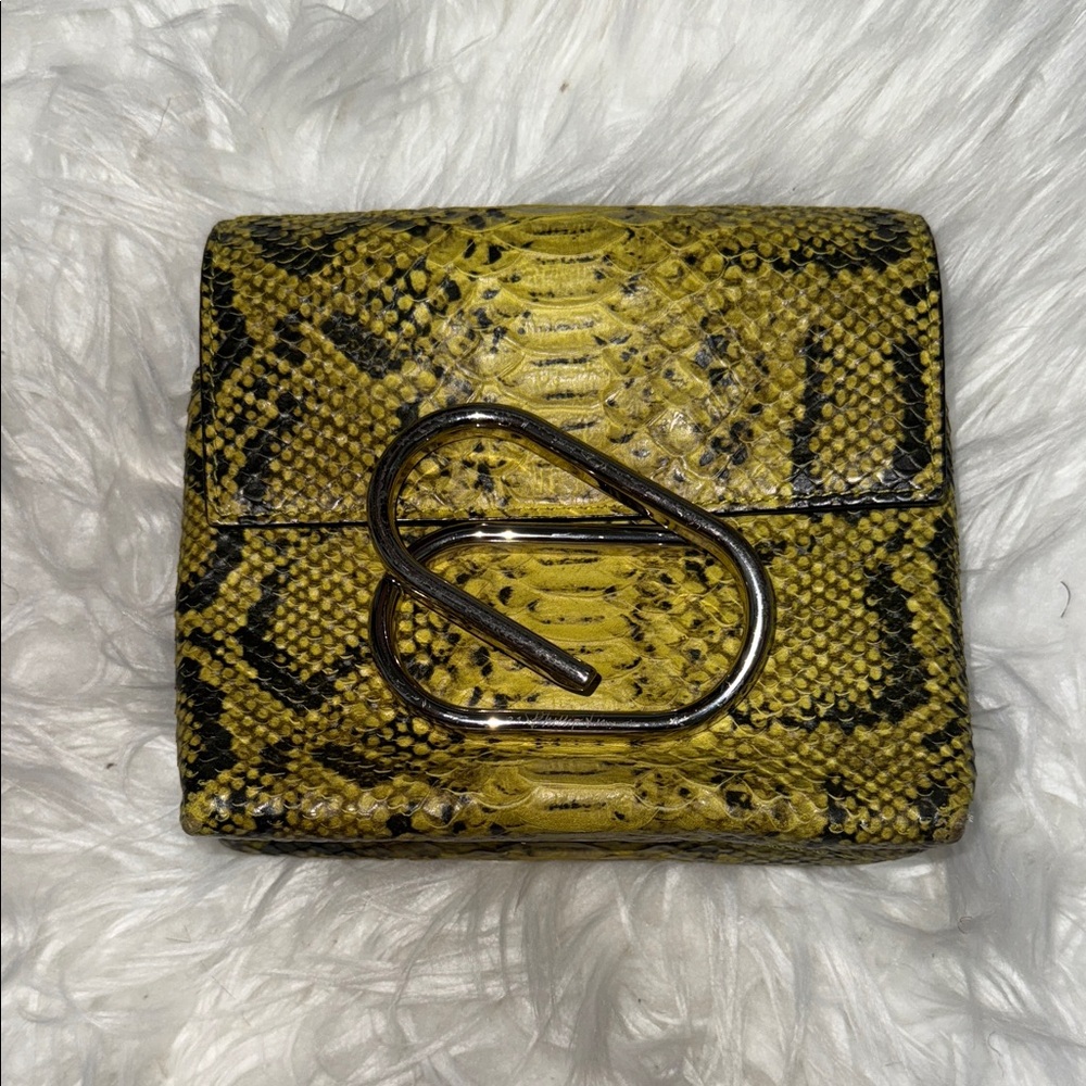 Yellow Snake Print Women's Bag